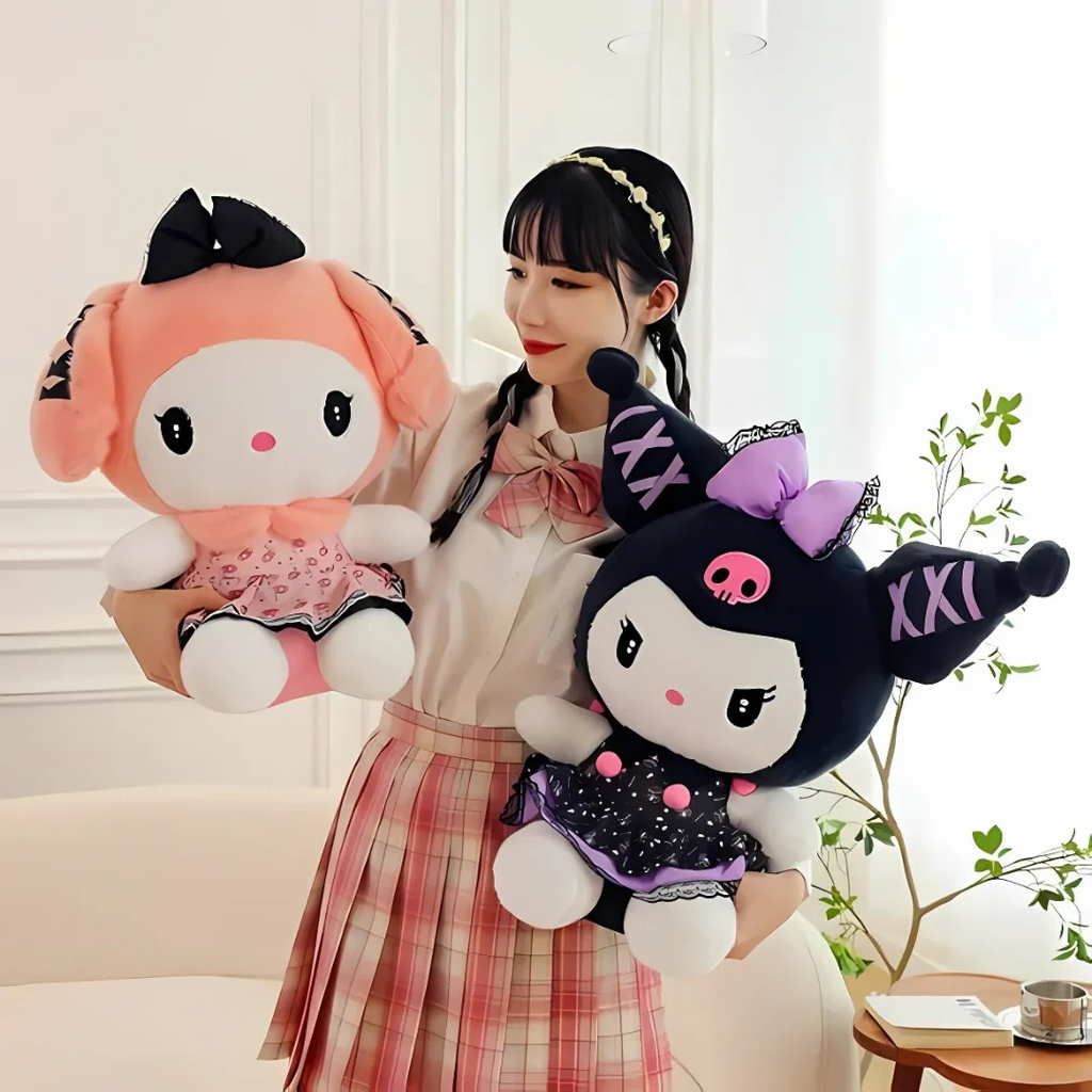 My Melody Plush Soft Toy – Cute Pink Bunny Doll with Bow for Kids & Room Decor